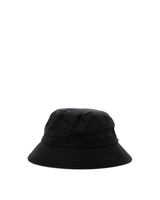 Barbour Black "Wax Sports" Bucket Hat for men