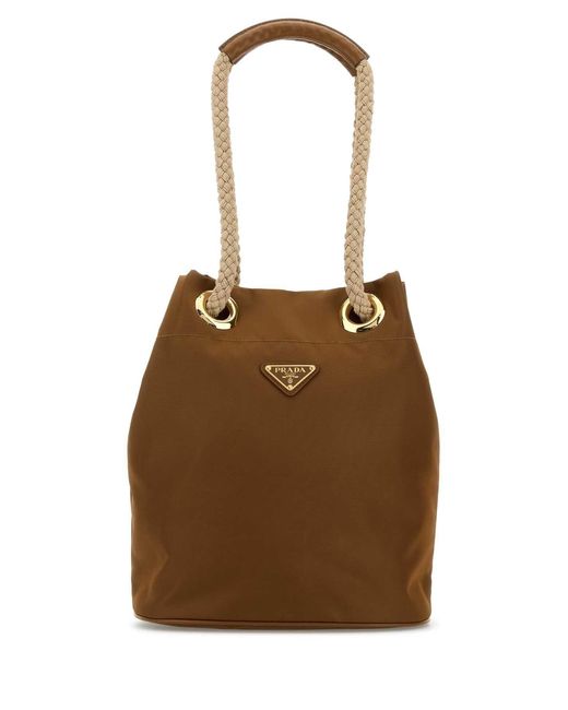Prada Brown Mariner Large Re-Nylon Bucket Bag