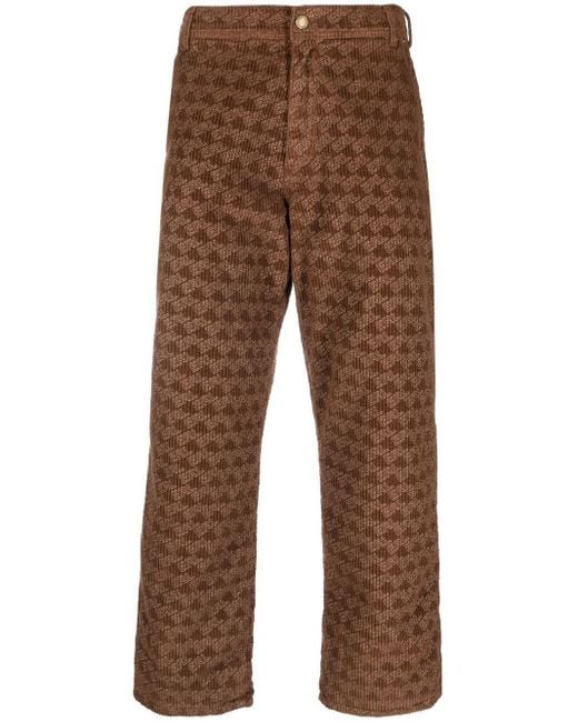 ERL Brown Corduroy Embossed Pants Woven Clothing
