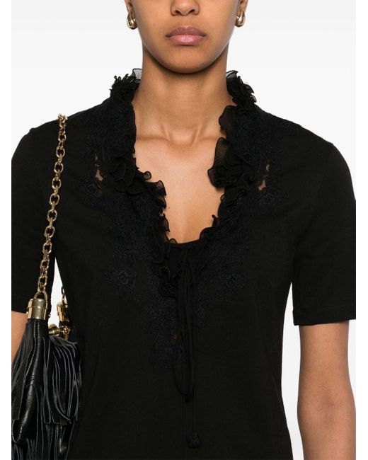 Ermanno Scervino Black T-Shirts And Polos