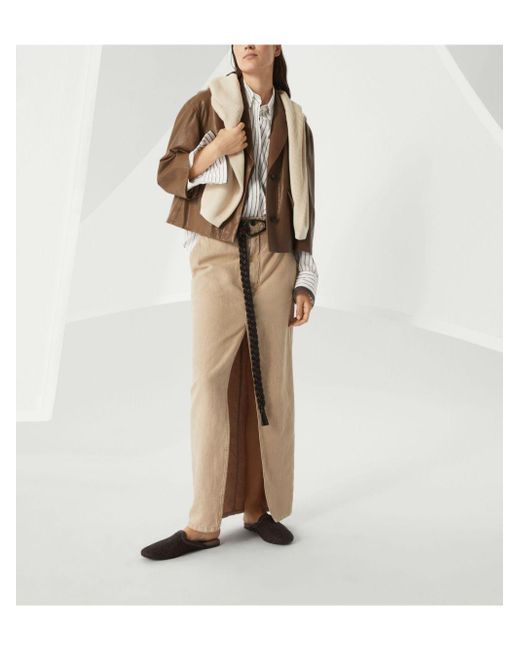 Brunello Cucinelli Natural Pullover Mit Monili-Verzierung
