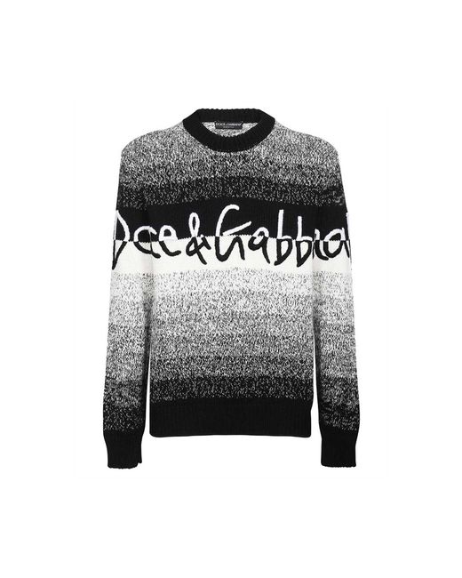 Dolce & Gabbana Gray Logo Sweater for men