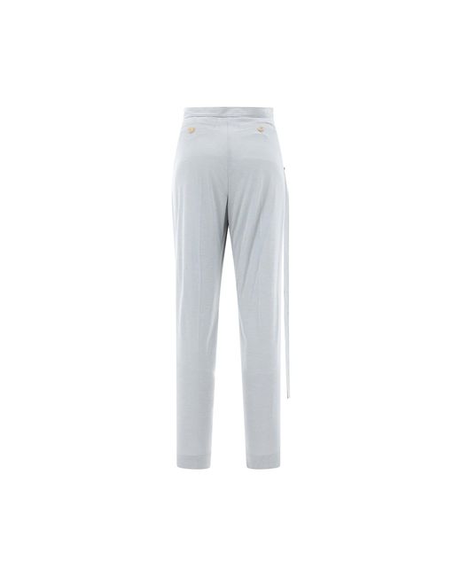 Pantalones de viscosa Burberry de color Gray