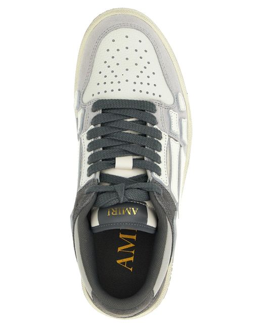 Amiri Gray 'Distressed Skel Top Low' Sneakers for men