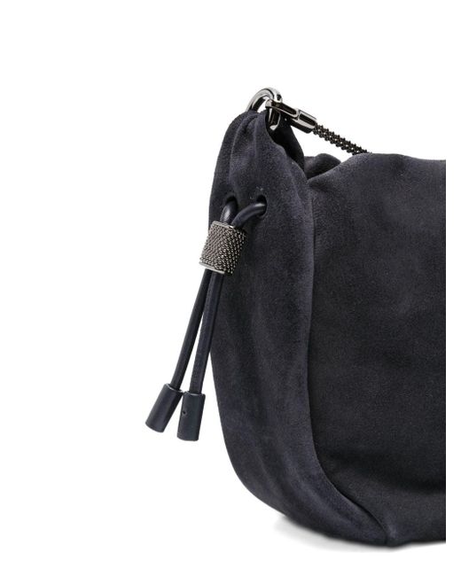 Brunello Cucinelli Black Bucket Mellow Mini Crossbody Bag