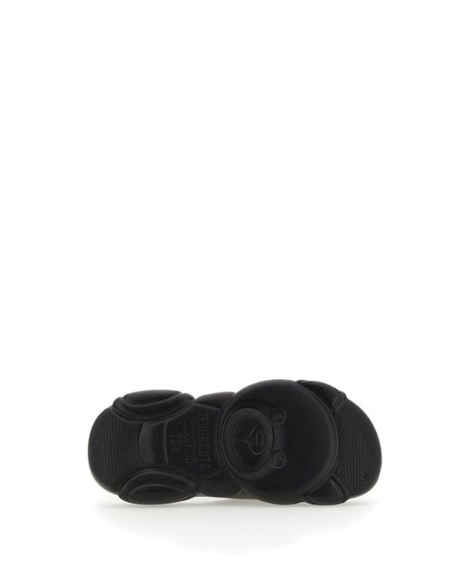 Moschino White Rubber Teddy Sole Mules