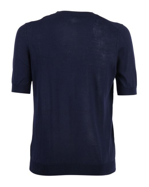 Ballantyne Blue Relaxed Fit Short-Sleeved Pullover for men