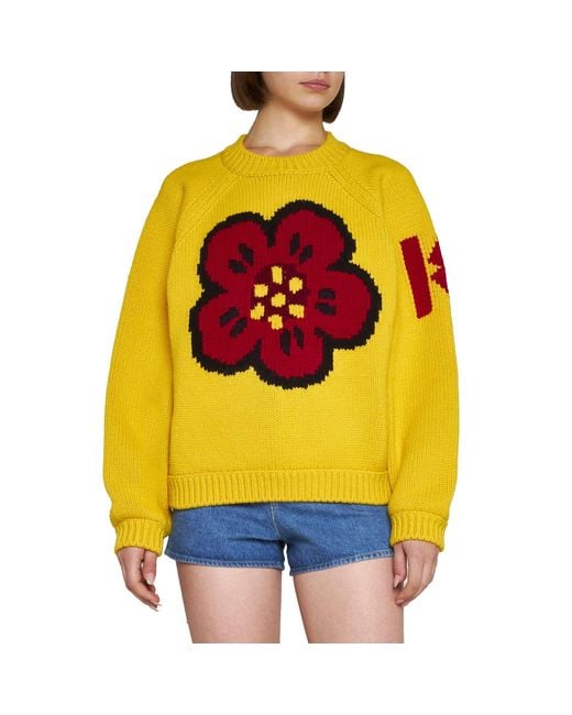 KENZO Yellow Cozy Cotton Pullover For