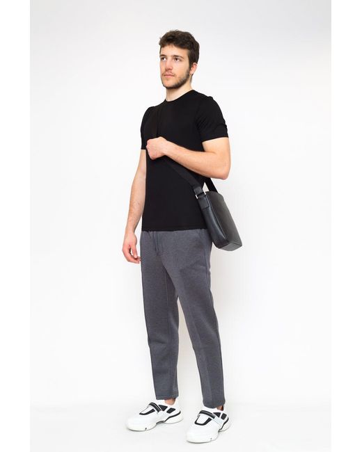 Prada Black Logo-Embroidered Cotton T-Shirt for men