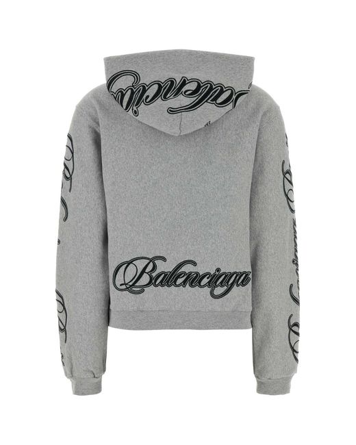 Balenciaga Gray Grey Cotton Sweatshirt