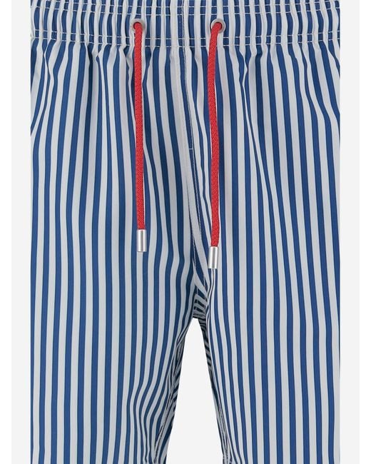 Mc2 Saint Barth Striped Muster Badeanzug in Blue für Herren