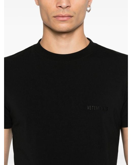 Vetements Black Logo Fitted T Shirt