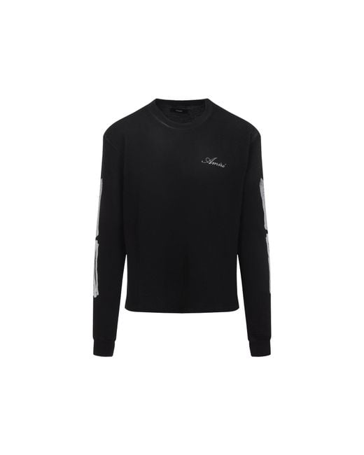 Amiri Black Bones Long Sleeves Tee