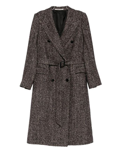 Tagliatore Gray Zweireihiger Mantel aus Wollmischung von