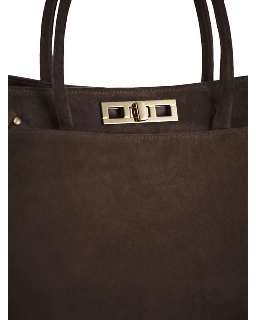 Fabiana Filippi Brown Genuine Suede Leather Tote Bag