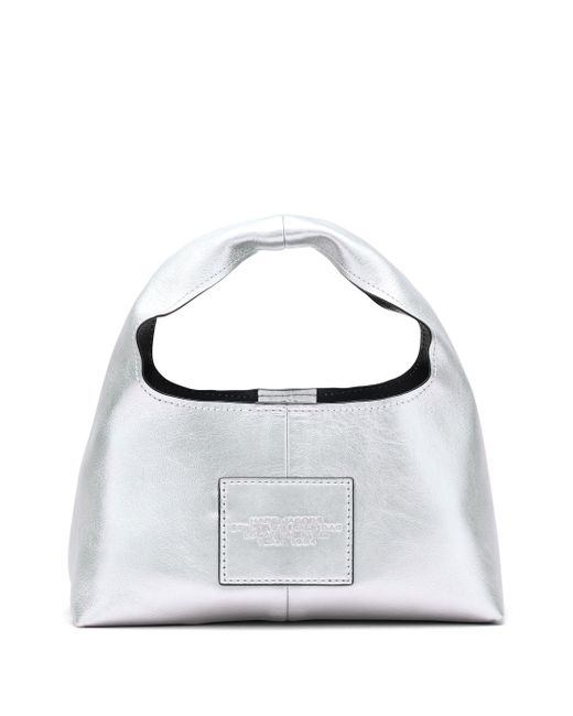 Marc Jacobs White Metallisches Leder Mini Sack Tasche