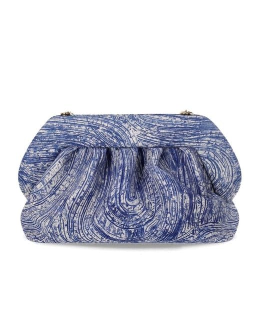 THEMOIRÈ Blue Bios Porridge Print Deep Ocean Clutch Bag