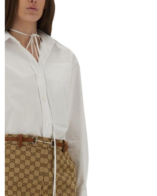 Gucci Gray Cotton Poplin Shirt