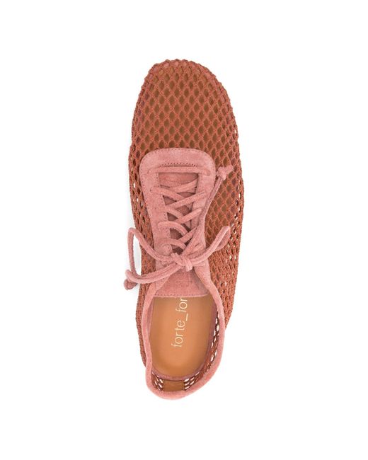 Forte_forte Pink Stringata Rete Cotone Suola Gomma