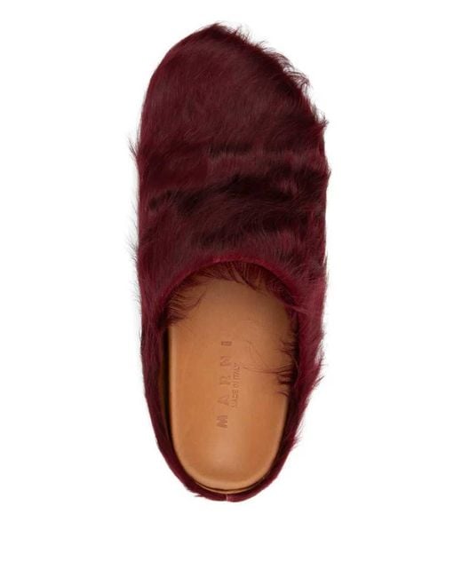 Marni Red Mules Footbed