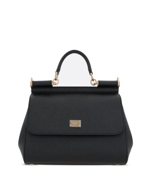 Dolce & Gabbana Black Sicily Large Leather Handbag