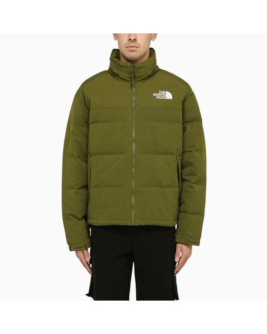The North Face Green Forest Nylon Down Jacket With Logo for men