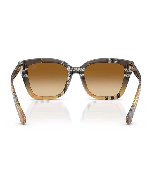 Burberry Zonnebril Be4487 420213 Geruit Gradiënt Zand/bruin Vervaagd Dames in het Brown
