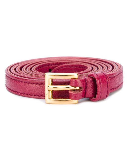 Prada Red Logo Buckle Belt
