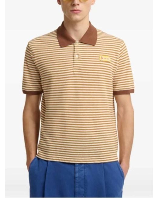Marni Natural Striped Polo