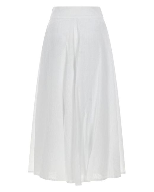 120% Lino White Mini Skirt