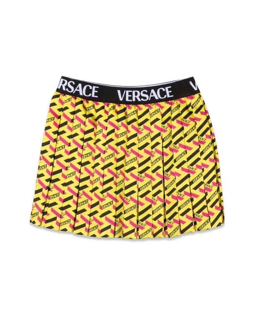 Versace Yellow Skirt Twill Monogram + Elastico Logo