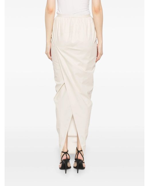 Rick Owens White Pillar Long Skirt