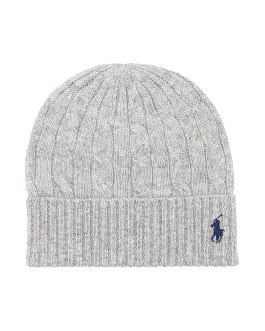 Polo Ralph Lauren Gray Cable Wool-Cashmere Beanie