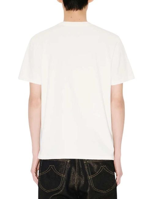 KENZO Red Slim Fit Cotton T Shirt With "Boke Flower" Embroidery