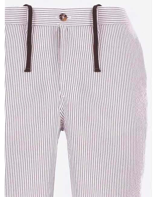Mc2 Saint Barth Pink Striped Cotton Shorts