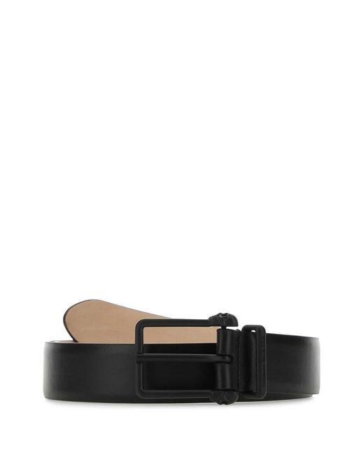 McQueen Black Leather Belt for men