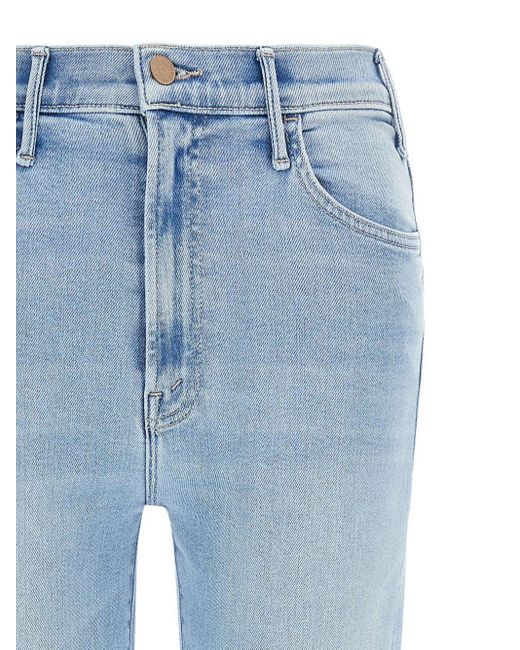 Mother Blue Mutter der Hustler -Knöchel -Fray -Denim -Jeans