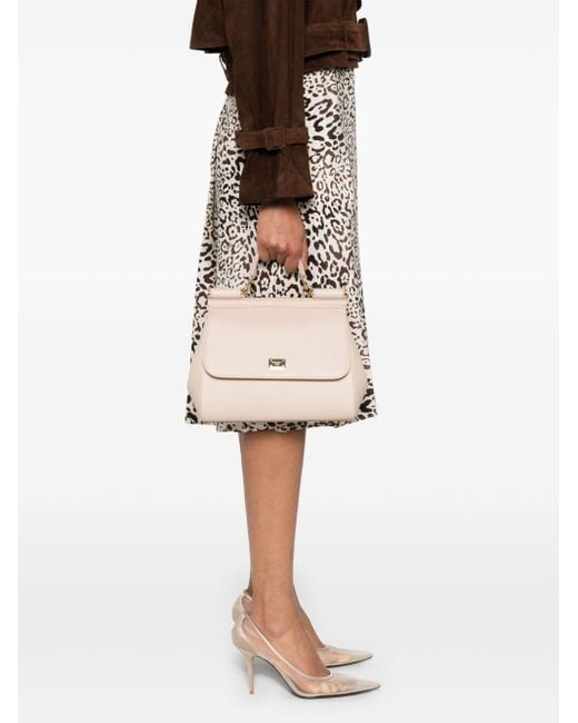 Dolce & Gabbana Natural Sicily Large Leather Handbag