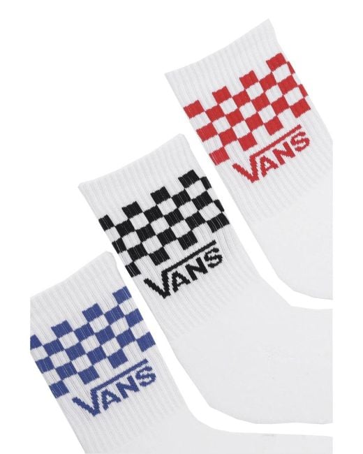 Vans White "Checkboard Logo" Socks