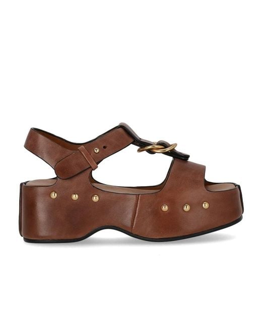 MISS OLIVIA Brown Carola Coffee Platform Sandal