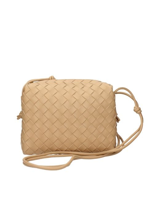Bottega Veneta Natural Almond Leather Crossbody Bags