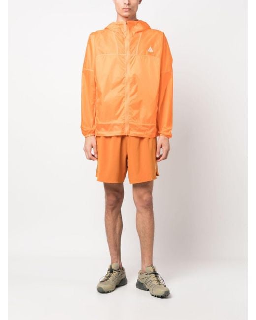 Nike Orange Embroidered-logo Track Shorts for men