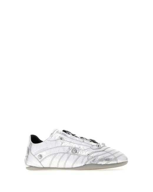 Balenciaga White Leather City Sneakers