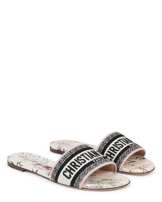 Dior White Chic Cotton Flats For