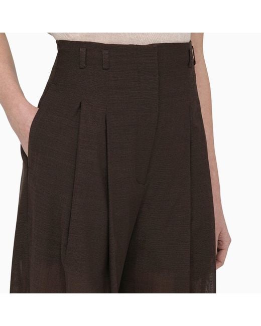 Philosophy Brown Wool Blend Palazzo Trousers
