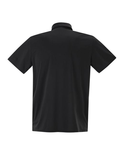 Rrd Black Stretch Oxford Polo Shirt for men