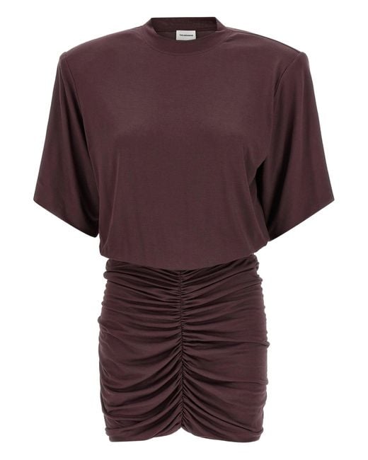 ANDAMANE Purple Lennox Mini T Shirt Mini Dress