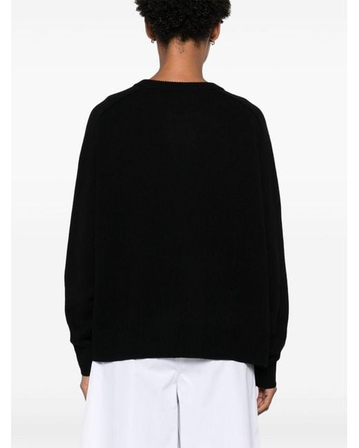 Soft Goat Black Cashmere Boyfriend Crewneck Jumper