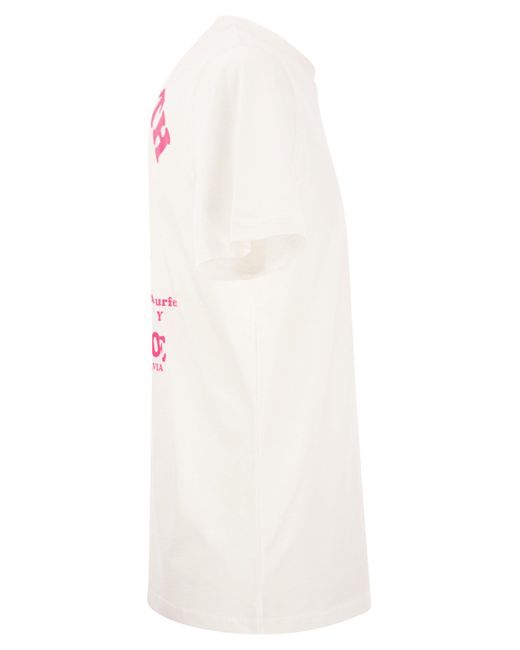 Mc2 Saint Barth Cotton T -shirt Met Surfer Girl -print in het White voor heren
