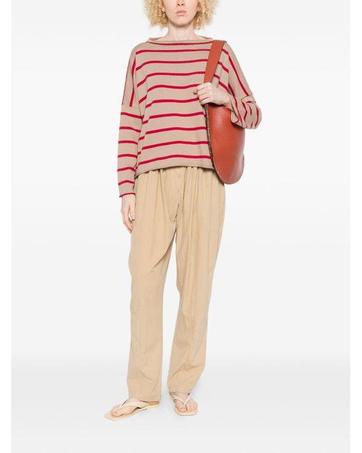 Be You Red Striped Round Neck